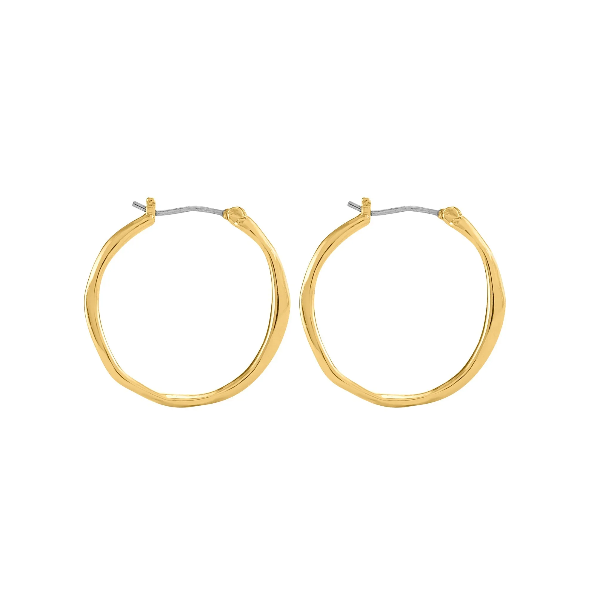 Accessorize London Women 14K Real Gold Plated Thin Molten Hoop Earrings