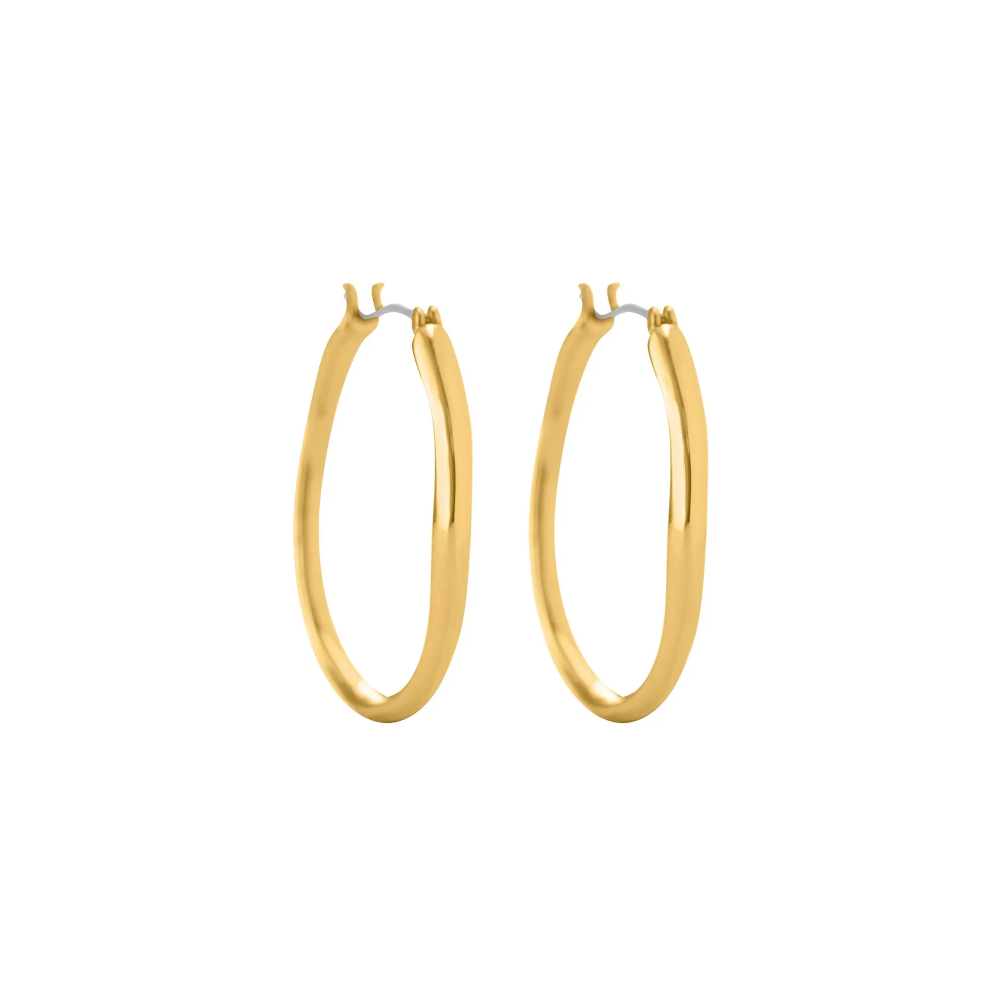 Accessorize London Women 14K Real Gold Plated Thin Molten Hoop Earrings