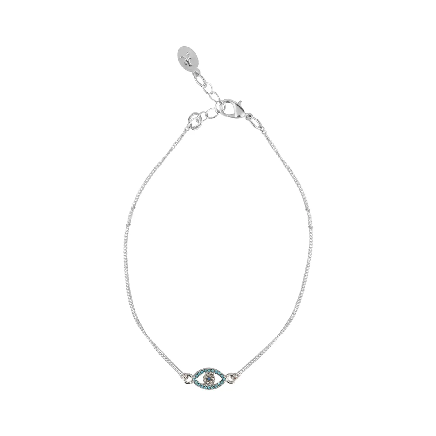 Accessorize London Women'S Silver Set Of 3 Evil Eye & Chain Anklet Pack