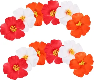 Amosfun 12Pcs Boho Tropical Plumeria Flower Hair Clips Hibiscus Barrettes for Women Floral Accessories for Beach Vacation Weddings Parties Lightweight and Unique Artisan