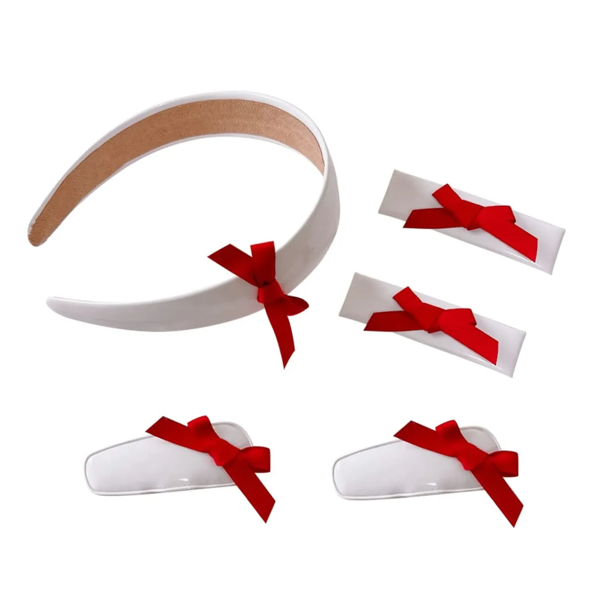 Angoily Wide Hairpin Headband Baby Girl Bows Clips 5pcs Set Hair Accessories for Girls of Hair