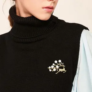 Animal Brooches for Women Pearl Rhinestones Animal Brooch Pin Cute Animal Jewelry Gift for Wife Mom Girlfriends