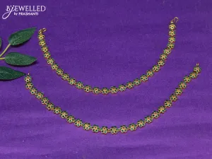 Antique anklet floral design with kemp stones