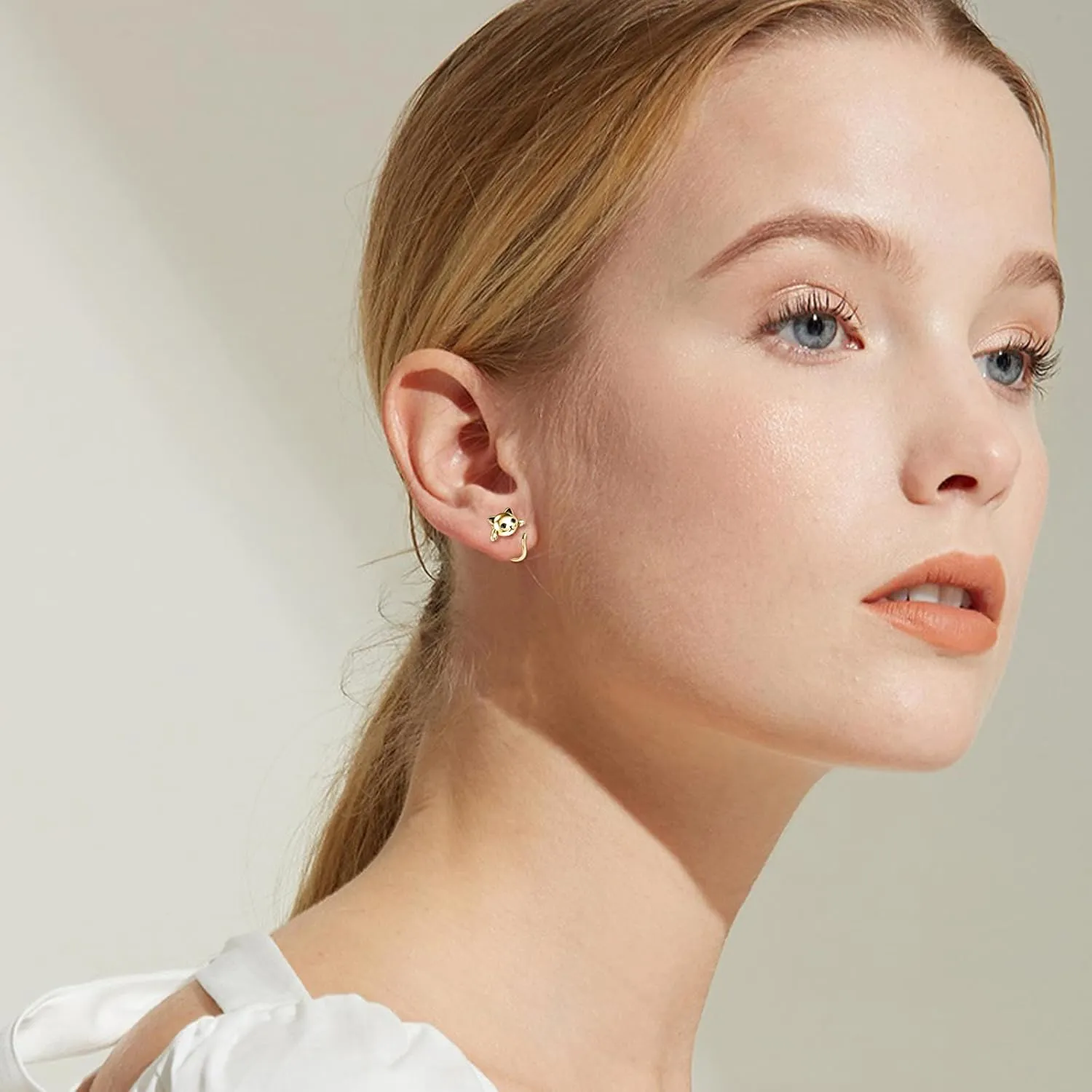 AoedeJ Half Hoop Earrings 925 Sterling Silver Tiny Huggie Hoop Small Comfy Half Hoop C Hoop Earrings for Women