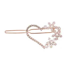 BBRATS Bun Pin for Women and Girls Gold Toned White Crystal Studded Heart Designed Ambada Juda Pin Bun Pin for Women and Girls
