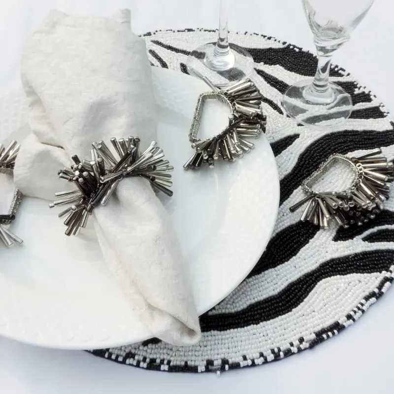 Beaded Napkin Rings for Stylish Table Setting | Set of 6