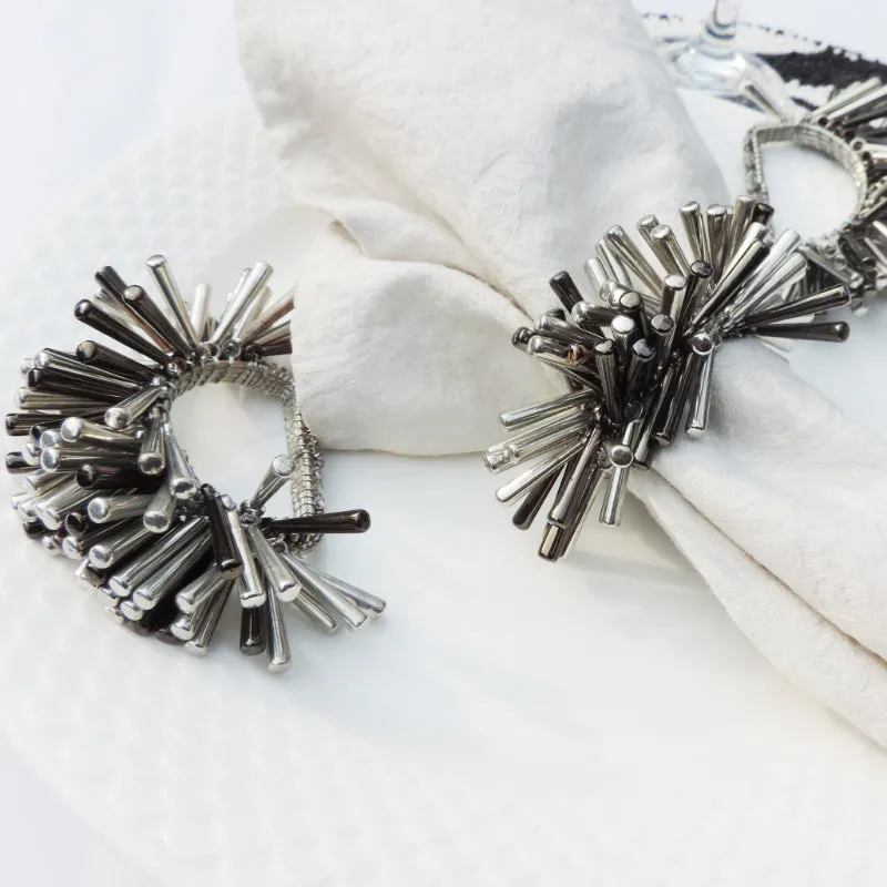 Beaded Napkin Rings for Stylish Table Setting | Set of 6