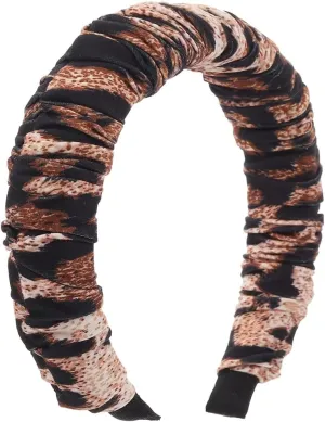 Boho Headband Wide Leopard Hair Bands Elastic Ruched Scrunchies Hairband Fashion Hair Hoop Hair Accessories for Women