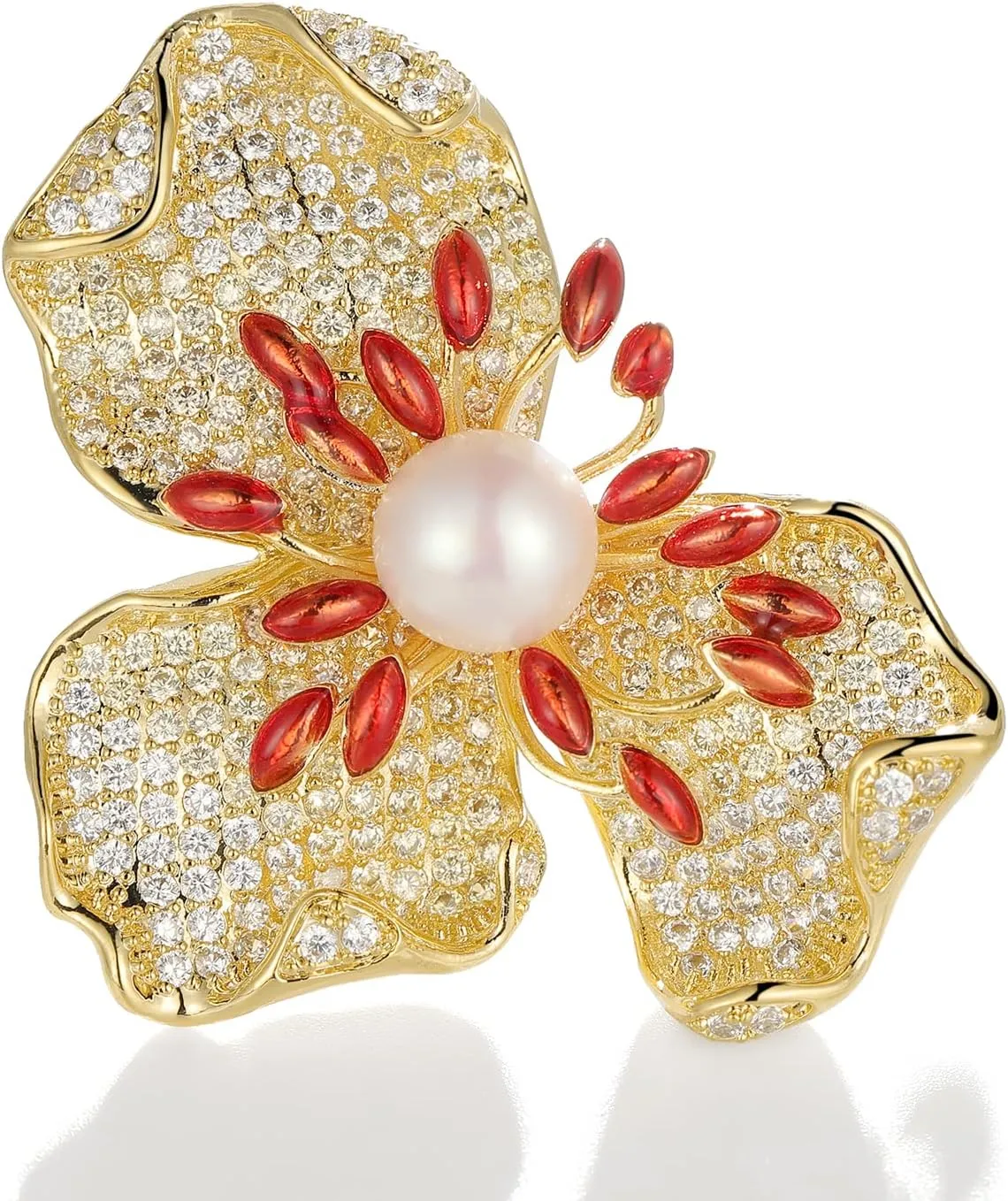 Brooches and Pins for Women Elegant Flower Pearl Brooches Costume Broches Jewelry Lady Christmas Pin for Women