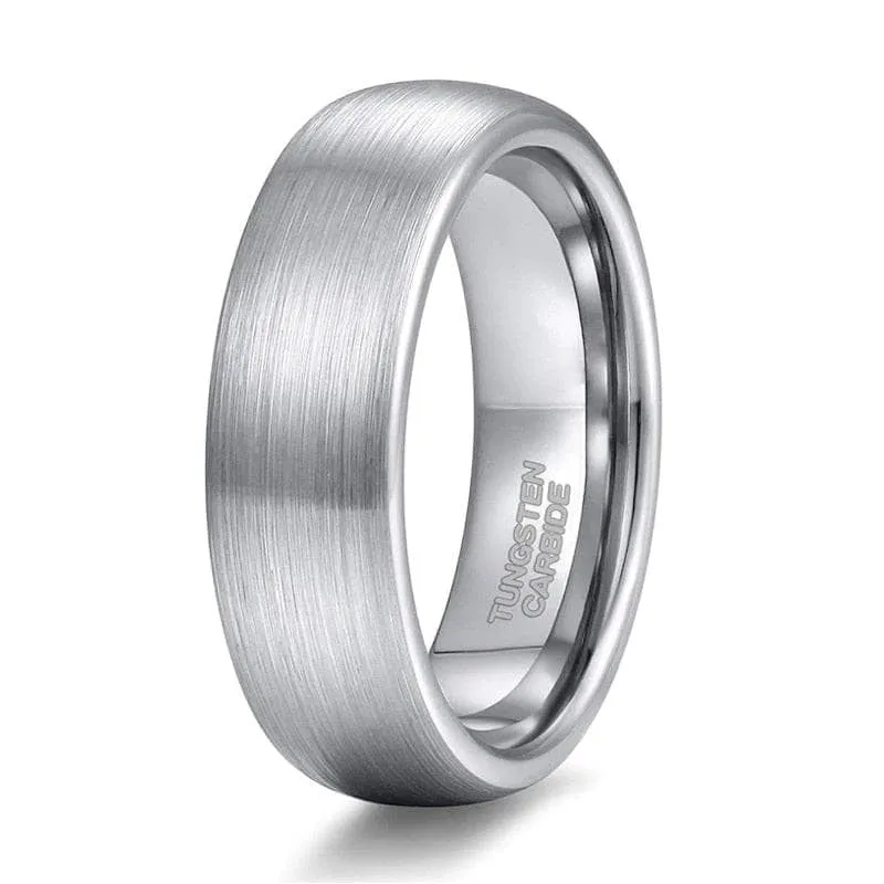 Brushed Dome Tungsten Carbide Men's Wedding Band