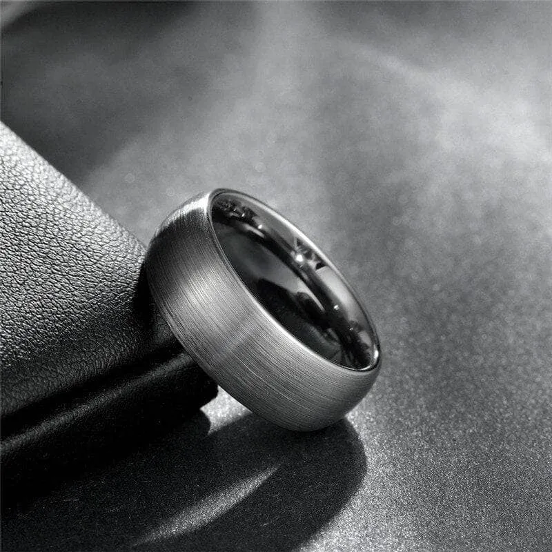 Brushed Dome Tungsten Carbide Men's Wedding Band