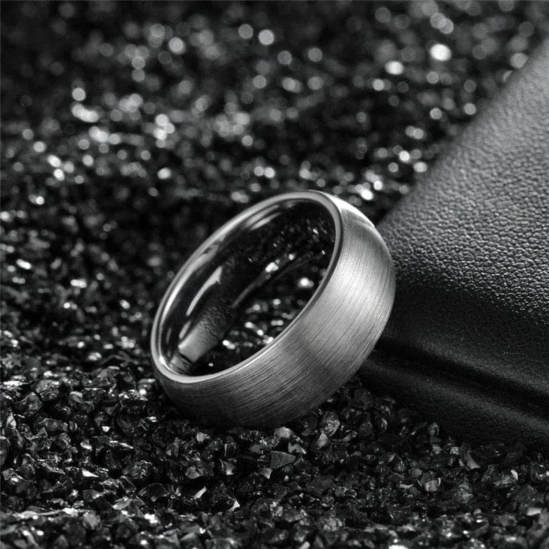 Brushed Dome Tungsten Carbide Men's Wedding Band