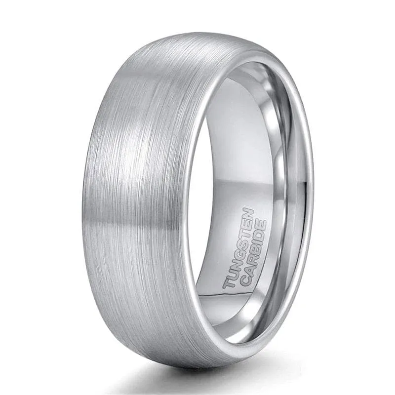 Brushed Dome Tungsten Carbide Men's Wedding Band