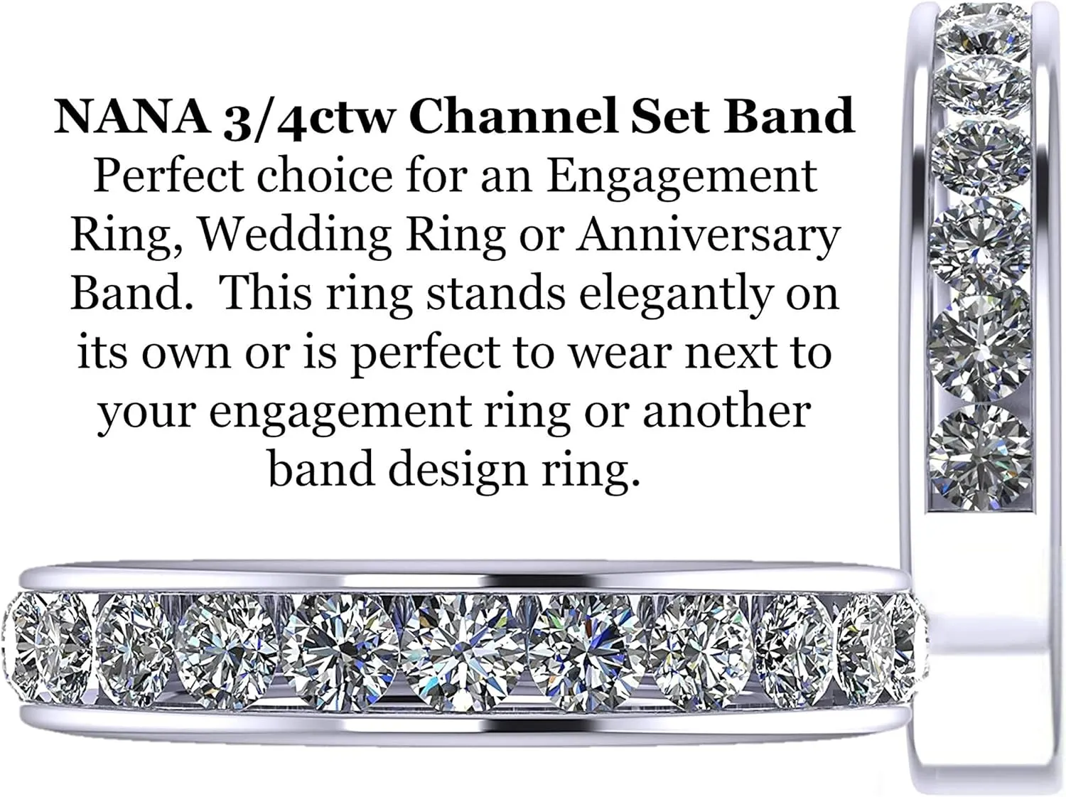 Central Diamond Center 3 Stone Past Present Future Ring also matching band your choice Gold-Silver Cz-2.50ctw & 3.50ctw