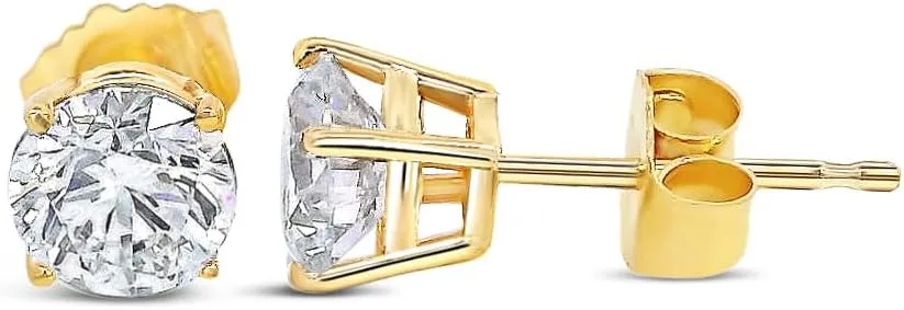 Certified 1/4-3.0 Carat Lab Grown Diamond Earrings in 14K Gold, Premium Collection of Diamond Stud Earrings for Women and Men, Quality Studs in Exceptional Color/Clarity