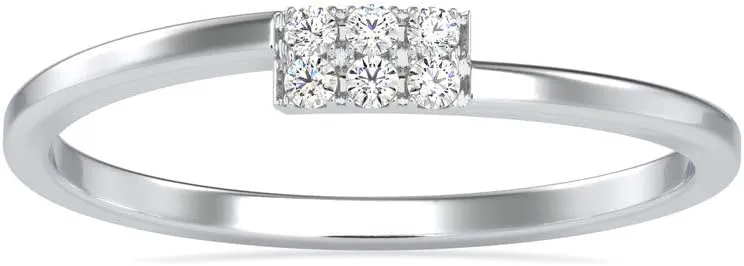 Certified Anniversary Ring Studded with 6 Round Natural Diamond in 14k White/Yellow/Rose Gold Wedding Band Ring for Women | Couple Promise Ring for Her | Wedding Jewelry (0.06 Cttw, IJ-SI)