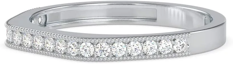 Certified Channel Setting Anniversary Ring Studded with 20 Round Natural Diamond in 14k White/Yellow/Rose Gold Wedding Band Ring for Women | Bridal Ring for Her | Couple Promise Ring (0.16 Ct, IJ-SI)