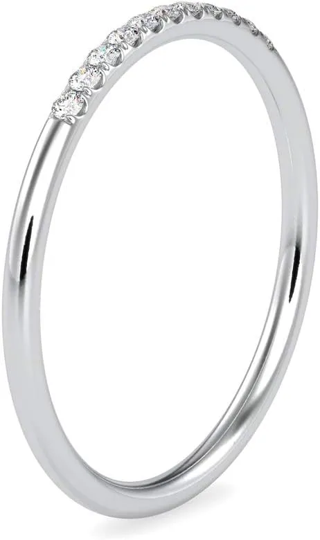 Certified Channel Setting Ring Studded with 11 pcs Round Cut Natural Diamond in 14k White/Yellow/Rose Gold Wedding Band Ring for Women | Bridal Ring for Her | Couple Promise Ring (0.07 Ct, IJ-SI)