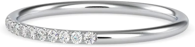 Certified Channel Setting Ring Studded with 11 pcs Round Cut Natural Diamond in 14k White/Yellow/Rose Gold Wedding Band Ring for Women | Bridal Ring for Her | Couple Promise Ring (0.07 Ct, IJ-SI)