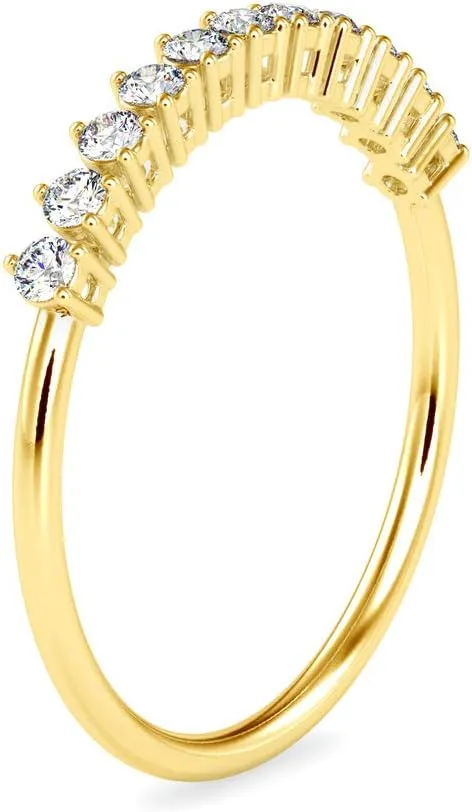 Certified Wedding Band Ring Studded with Round Natural Diamond in 14k White/Yellow/Rose Gold Ring for Women | Bridal Ring for Her | Couple Promise Ring for Women | Anniversary Ring (0.24 Ct, IJ-SI)