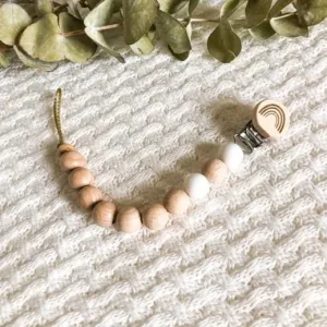 Chunky Beaded Dummy Clip - White