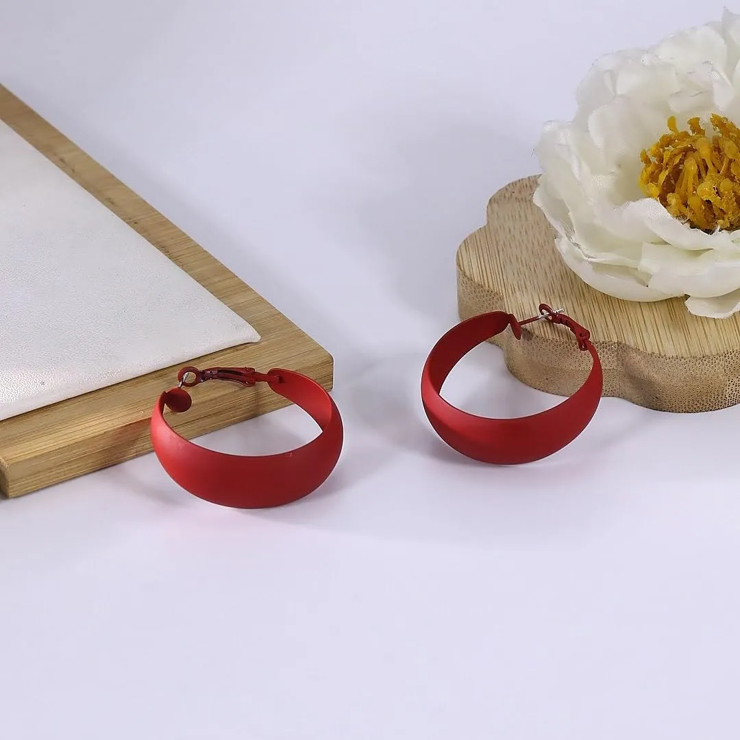 Chunky Hoop Earrings for Women 1.6Inch Earrings 80s 90s Statement Wide Hoop Earrings Large Trendy Exaggerated Earring Vintage Neon Earrings Jewelry Accessories