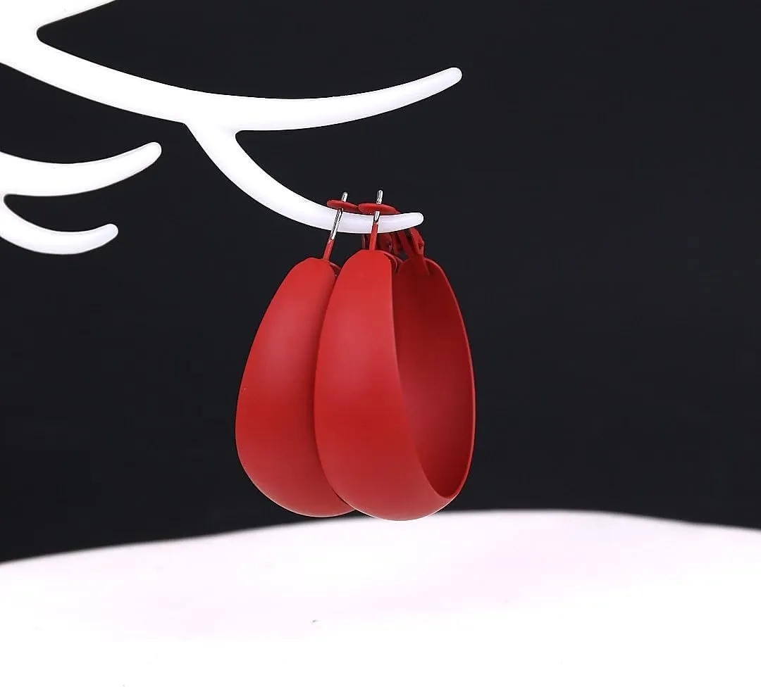 Chunky Hoop Earrings for Women 1.6Inch Earrings 80s 90s Statement Wide Hoop Earrings Large Trendy Exaggerated Earring Vintage Neon Earrings Jewelry Accessories