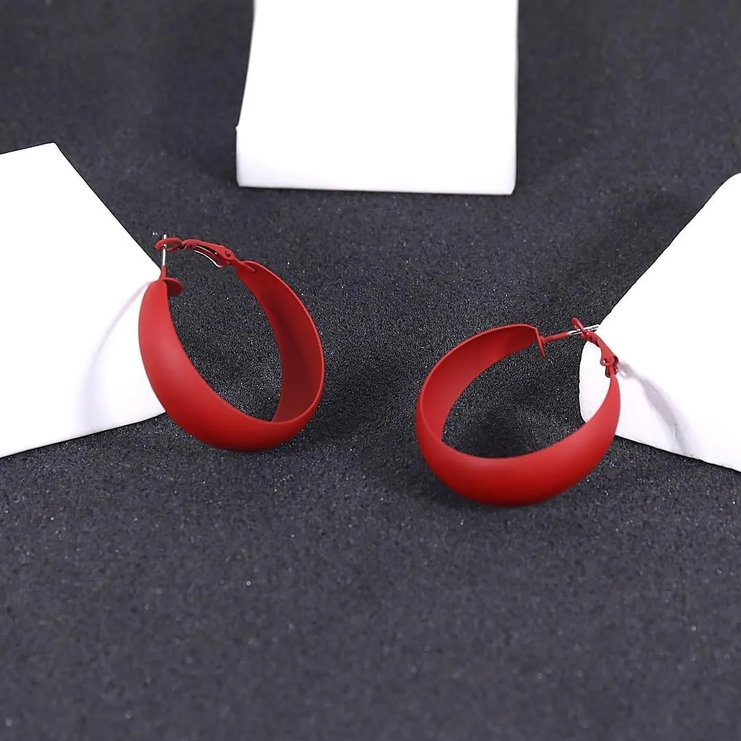 Chunky Hoop Earrings for Women 1.6Inch Earrings 80s 90s Statement Wide Hoop Earrings Large Trendy Exaggerated Earring Vintage Neon Earrings Jewelry Accessories
