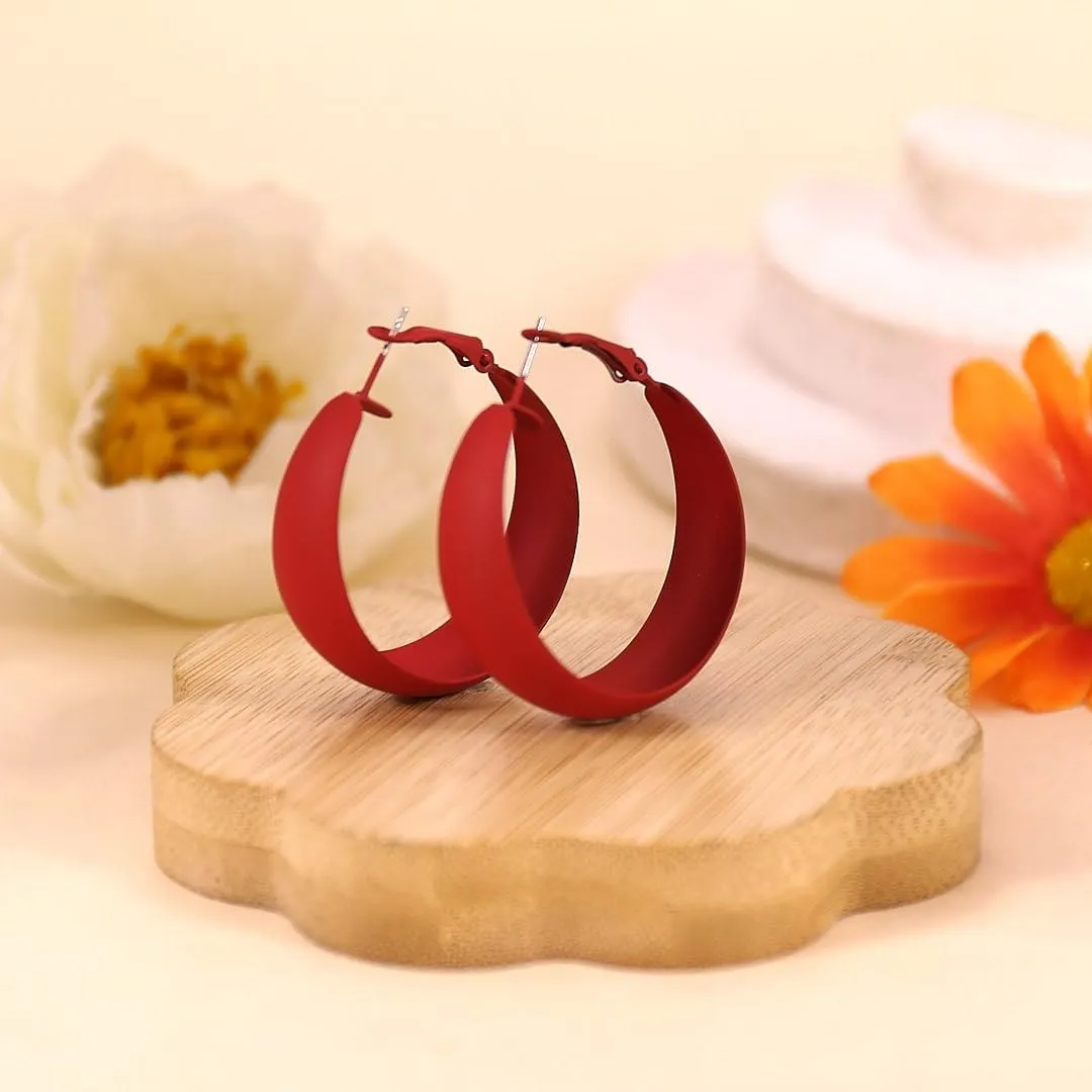 Chunky Hoop Earrings for Women 1.6Inch Earrings 80s 90s Statement Wide Hoop Earrings Large Trendy Exaggerated Earring Vintage Neon Earrings Jewelry Accessories