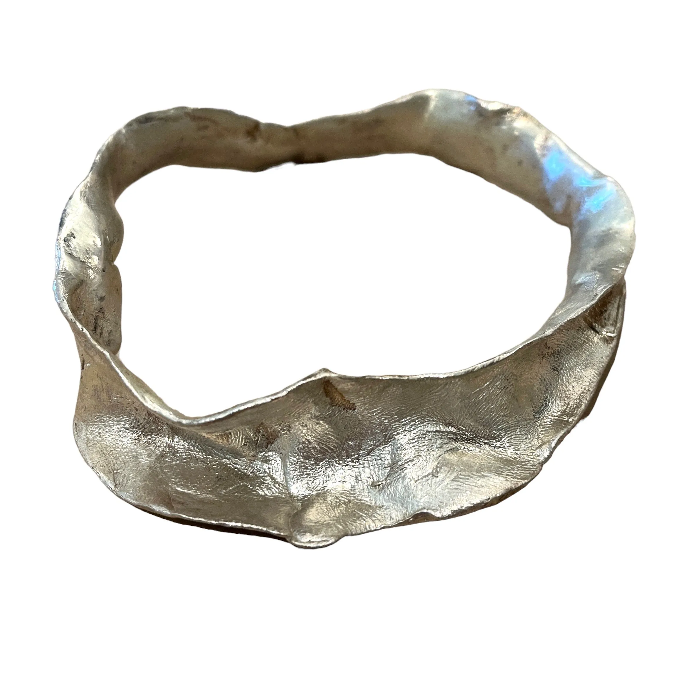 Chunky silver bangle