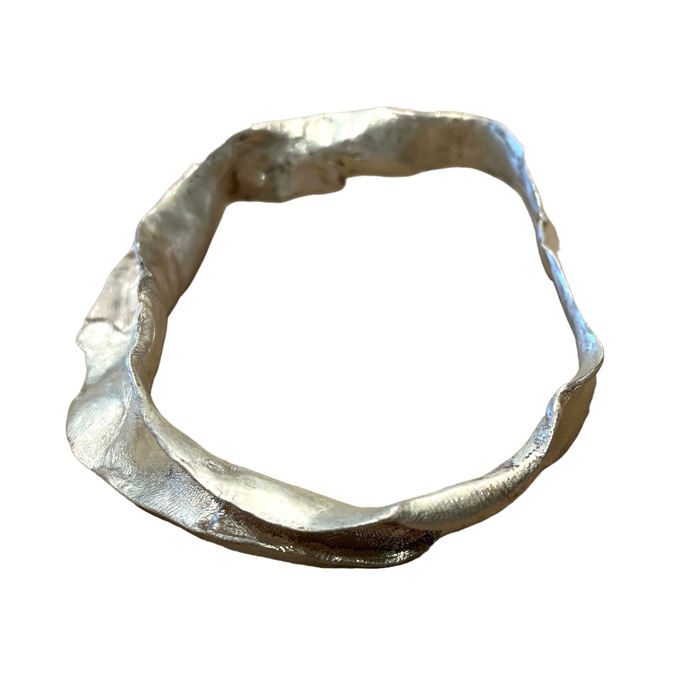Chunky silver bangle