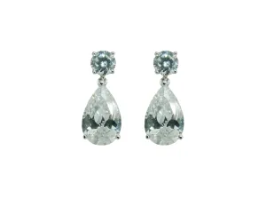 Claire - Classic Pear Crystal Bridal Drop Earrings