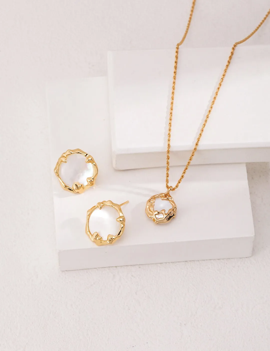 Classic Mother-of-Pearl Stud Earrings