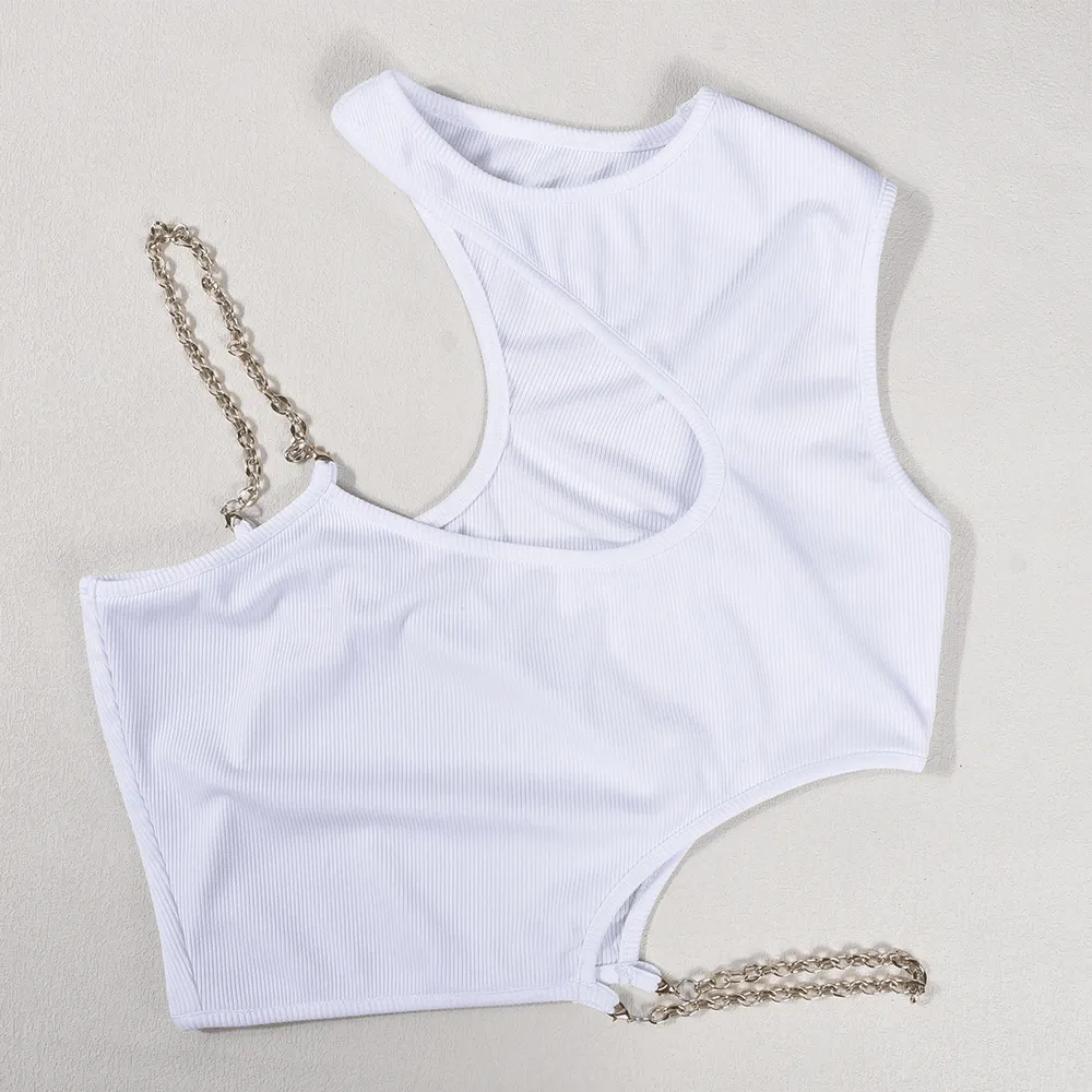 Collared Fashionable Chained Blouse
