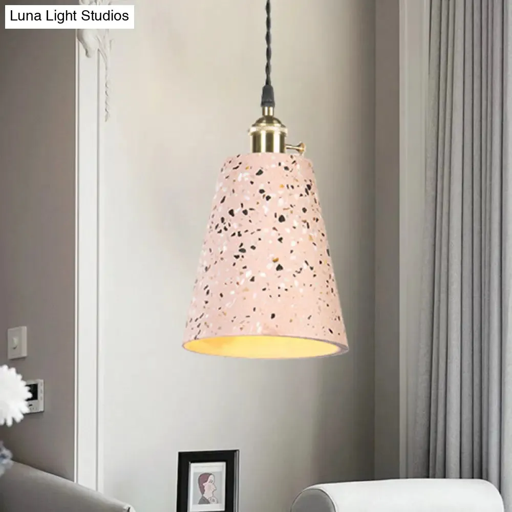 Contemporary Cement Pendant Ceiling Light: Tapered Shade Hanging Light for Cafes