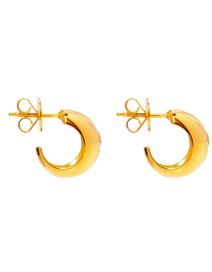 Cosmic Gold White Topaz Stud Earring