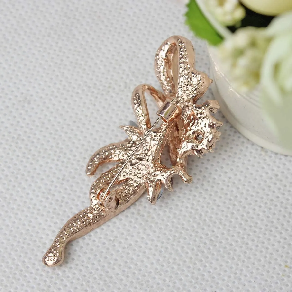 Created Crystal Brooch Fancy Vintage Style Flower Brooch Pin for Women, girls, ladies with Blue/Purple Created Crystal | Vintage Fashion | Brooches and Pins for Women | Ladies Jewelry