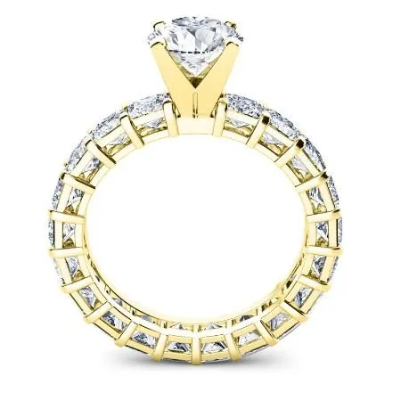 Crisantha - Round Moissanite Engagement Ring