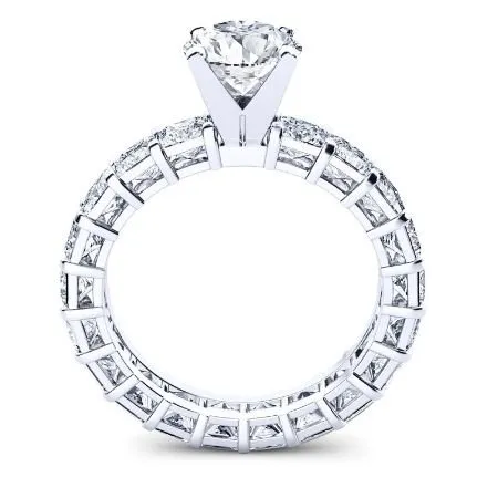 Crisantha - Round Moissanite Engagement Ring