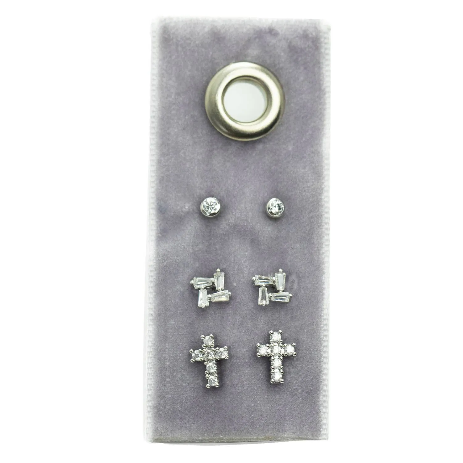 Cross Velvet Stud Gift Set: Gold
