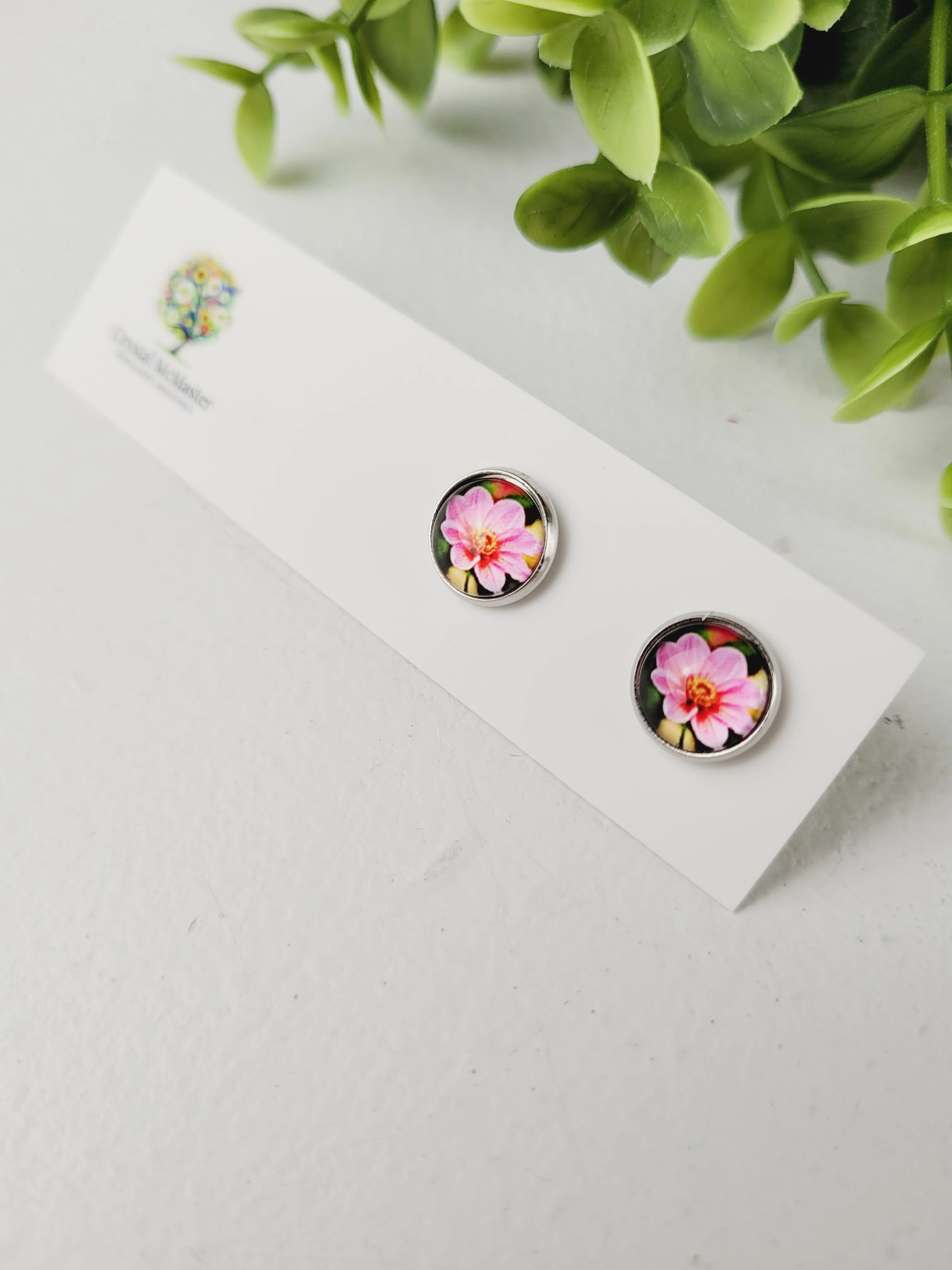 Crystal McMaster Jewellery, Stainless Steel Cabochon Studs