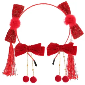 Cute Headband Furry Balls Chinese Year Hair Clip Little Girl Hair Accessory