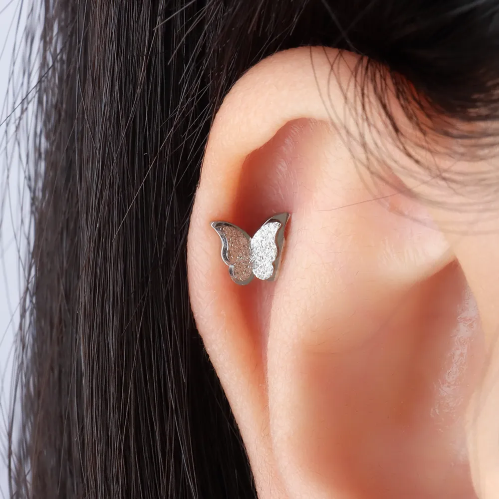 Double Butterfly Stud