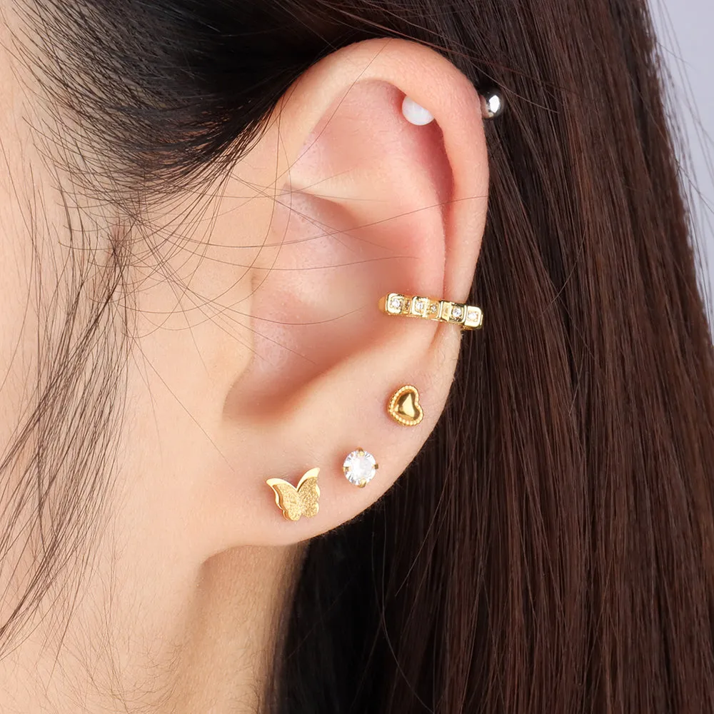 Double Butterfly Stud