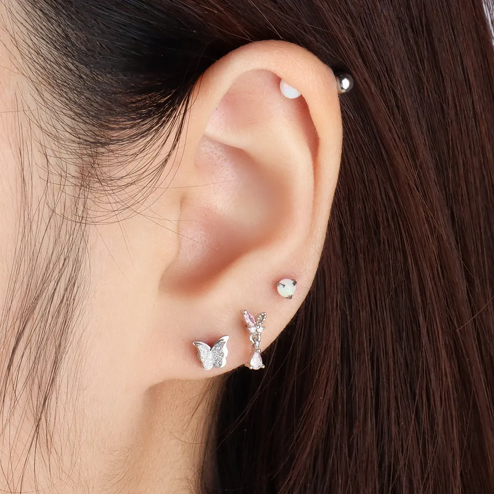 Double Butterfly Stud