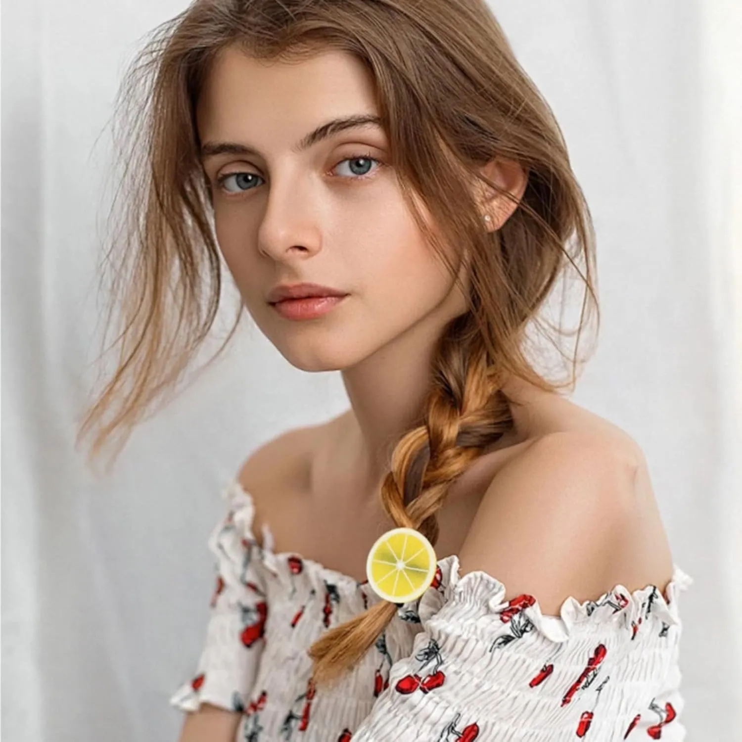 Elastic Headband Soft Ponytail Clip On Accessories Women's Headband Fruit Headband Orange Slice Hair Clip Small Fresh Hair Accessory Girls Barrettes And Hair Clips (D, One Size)