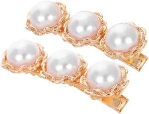 Elegant Pearl Hair Clips for Women Duck Clips Fashion Accessory for Weddings and Casual Wear Secure Hair Types