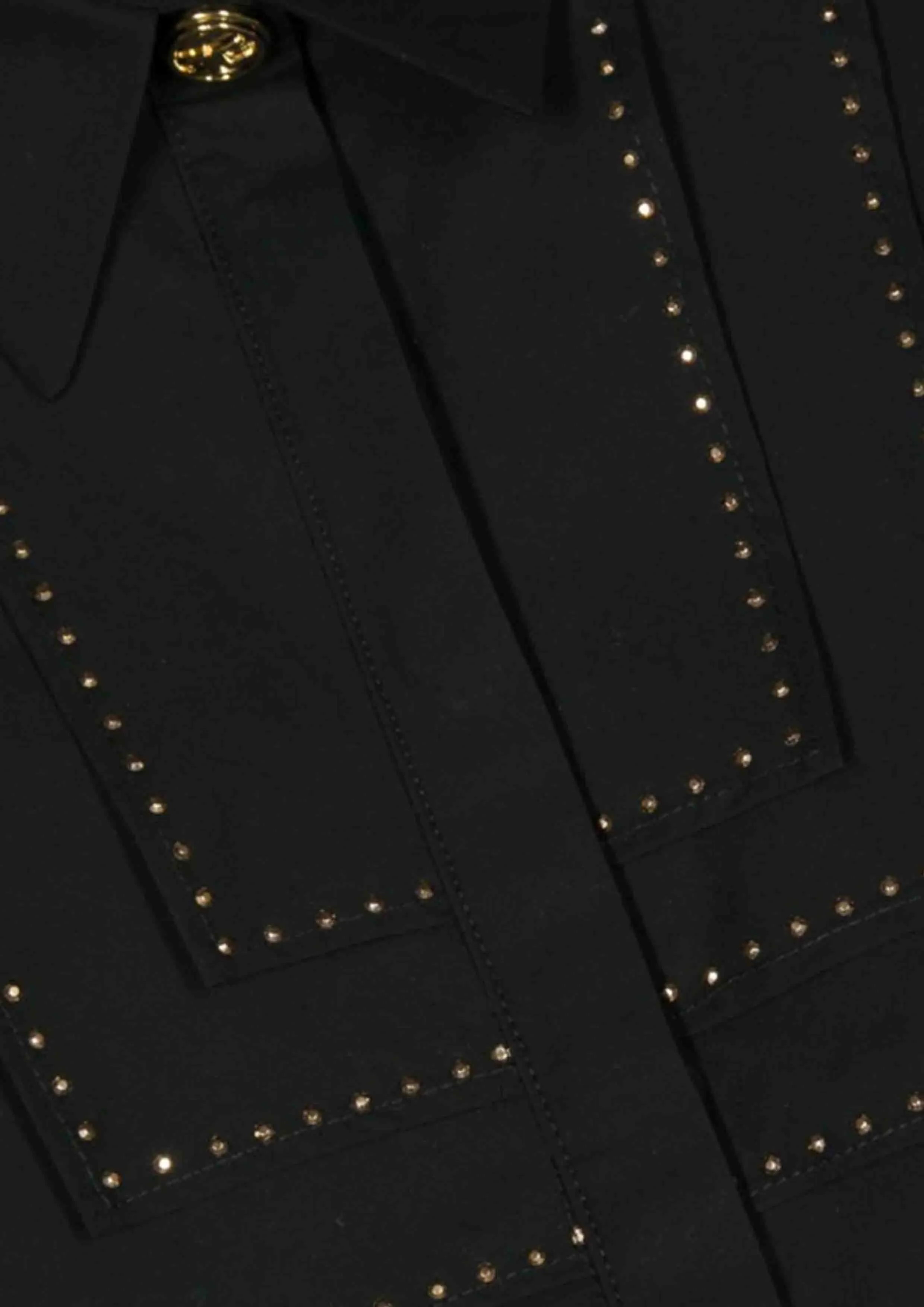 Elisabetta Franchi Black Shirt With Gold Studs