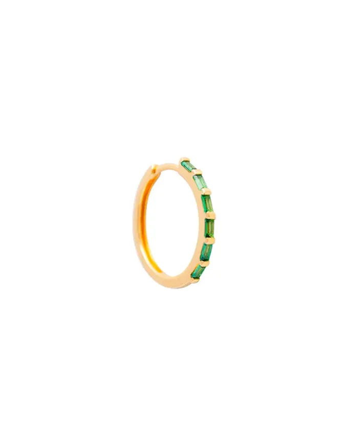 Emerald Crystal Baguette Maxi Hoops