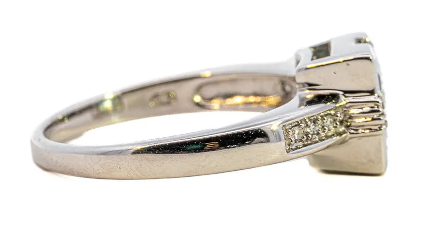 Exquisite White Gold Blue Topaz & Diamond Ring